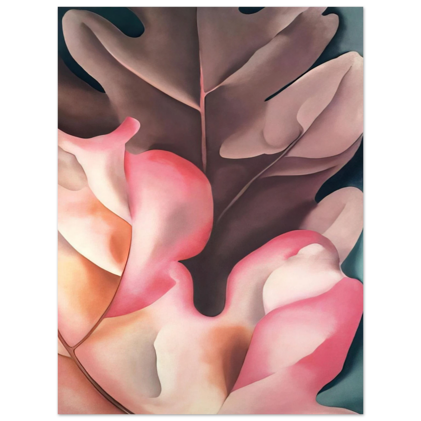 Georgia O'Keeffe - Oak Leaves Pink and Grey Fine Art Poster