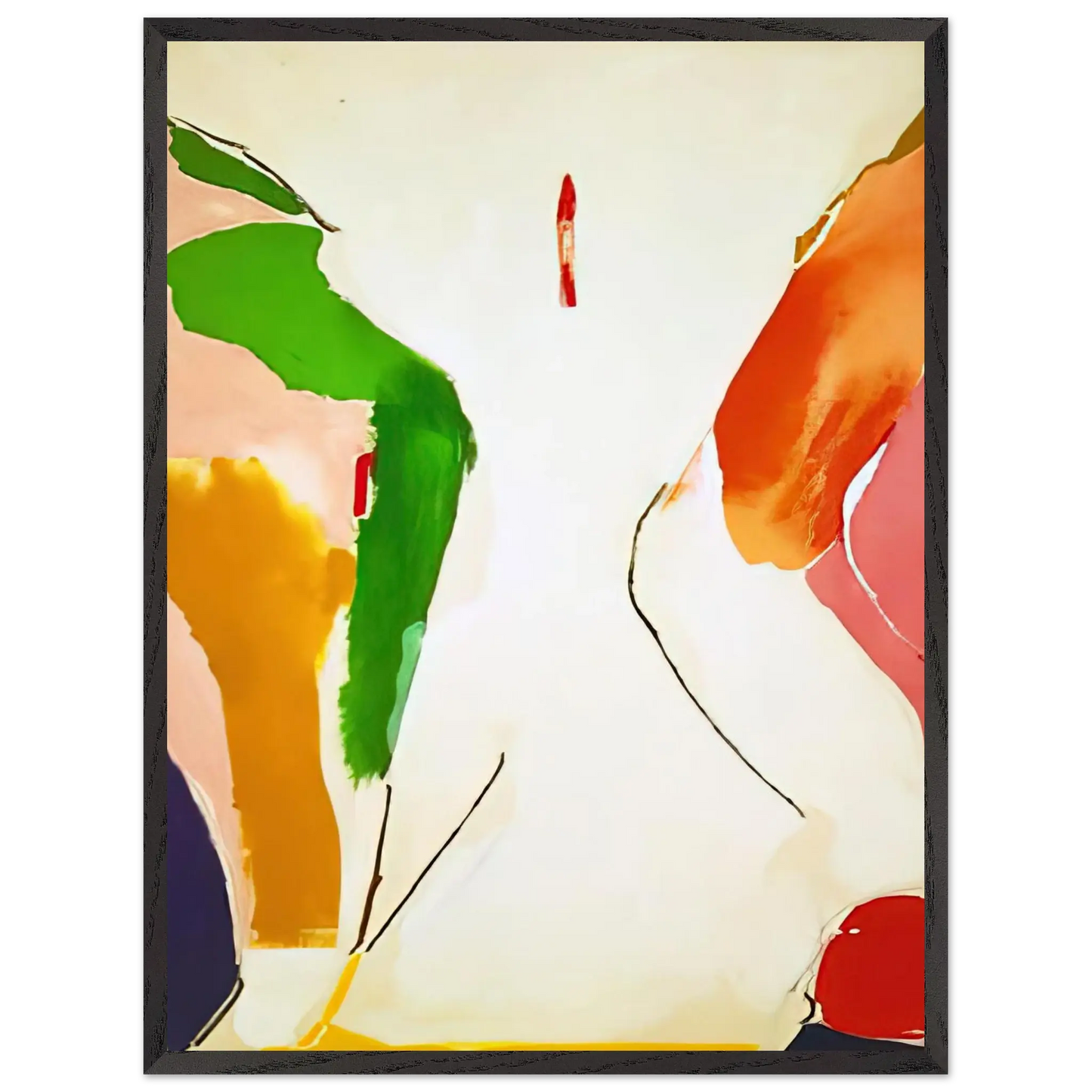 Helen Frankenthaler - Living Edge - 1973 Wall art - 20x25 cm / 8x10 Inches - Premium Wooden Framed Poster With Fine Art Paper - Black frame