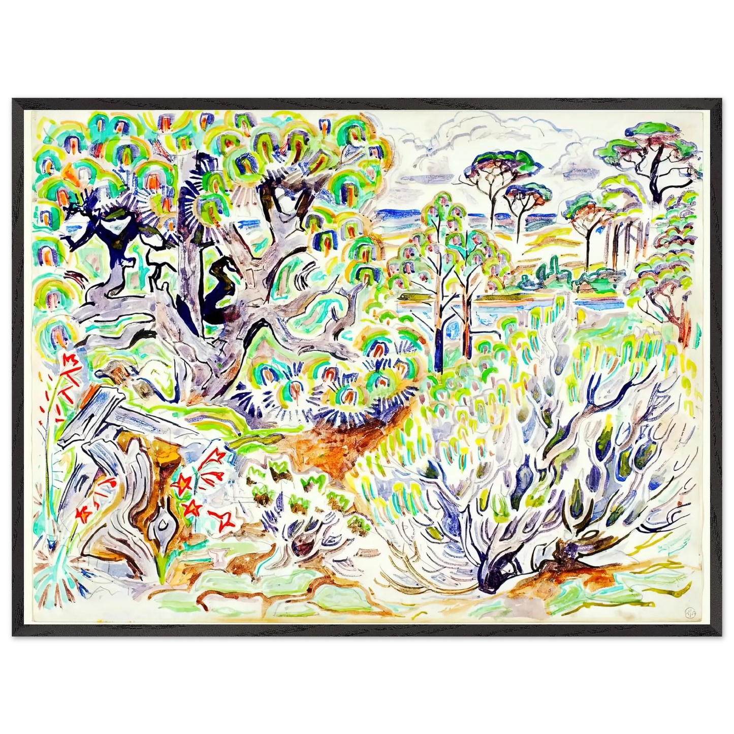 Walter Inglis Anderson - Walter Anderson Wall art - 28x43  cm / XL (11x17 Inches) - Premium Wooden Framed Poster With Fine Art Paper - Wood frame