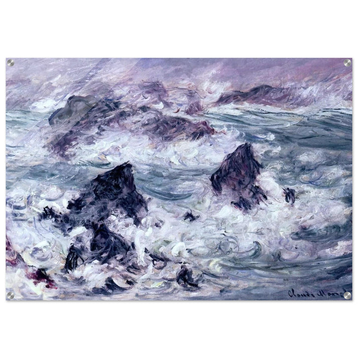 Storm at Belle-Ile - claude monet Acrylic Print - 70x100 cm / 28x40″ inches