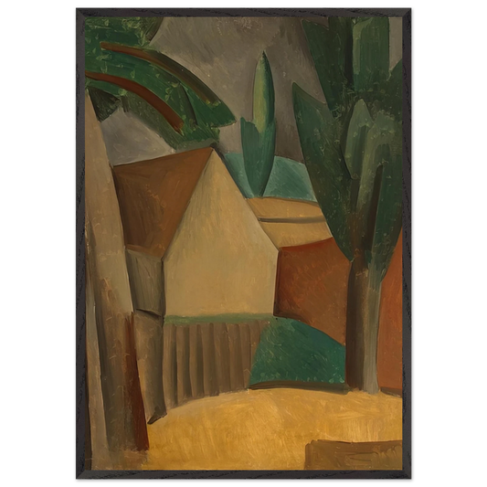 House in a Garden - 1908 - Pablo Picasso 70x100 cm / 28x40 inches Framed Art Print – Black Wooden Frame