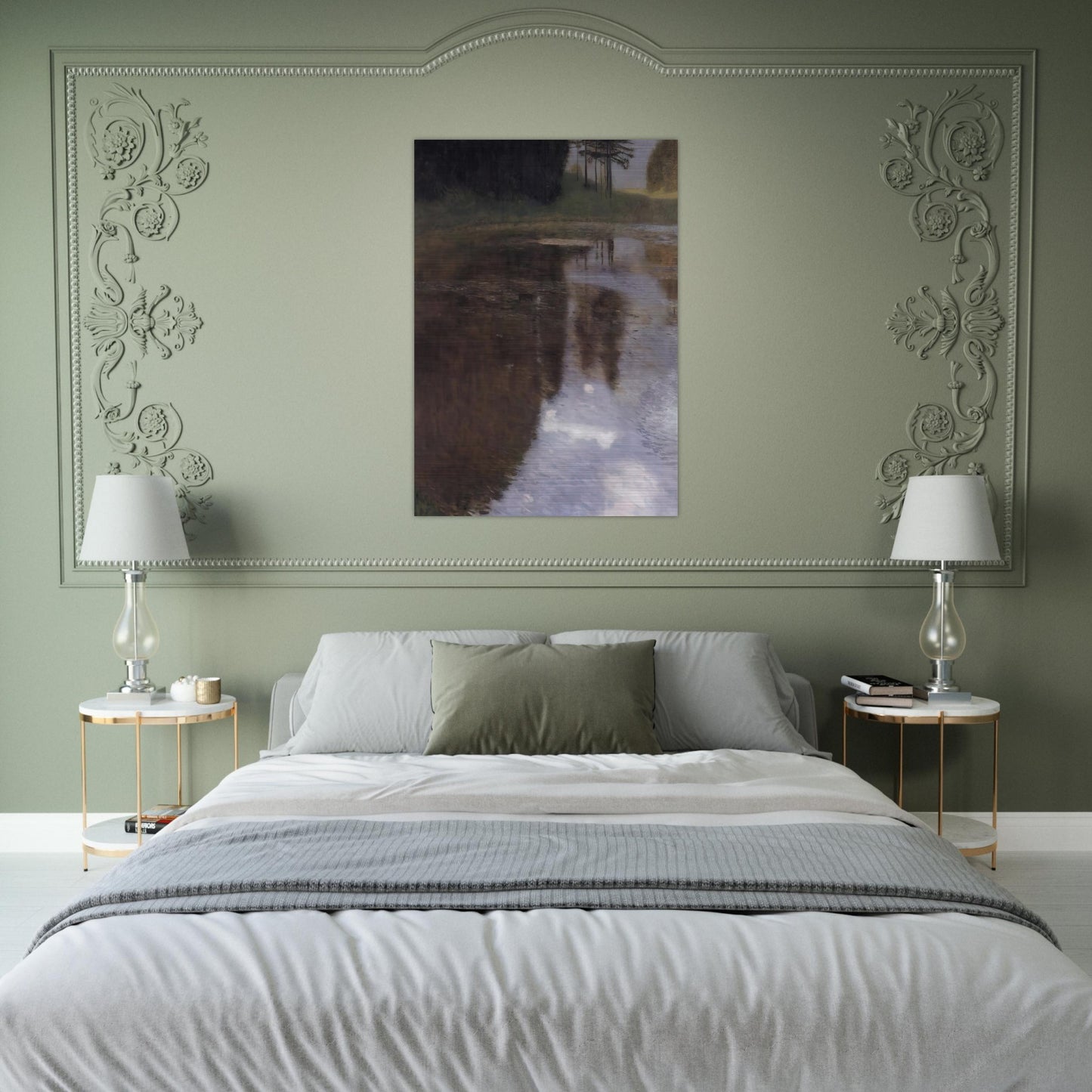 QUIET POND IN THE PARK OF APPEAL - Gustav Klimt Brushed Aluminum Print - 70x100 cm / 28x40 inches | Gustav Klimt Aluminum Print | Gustav Klimt Prints