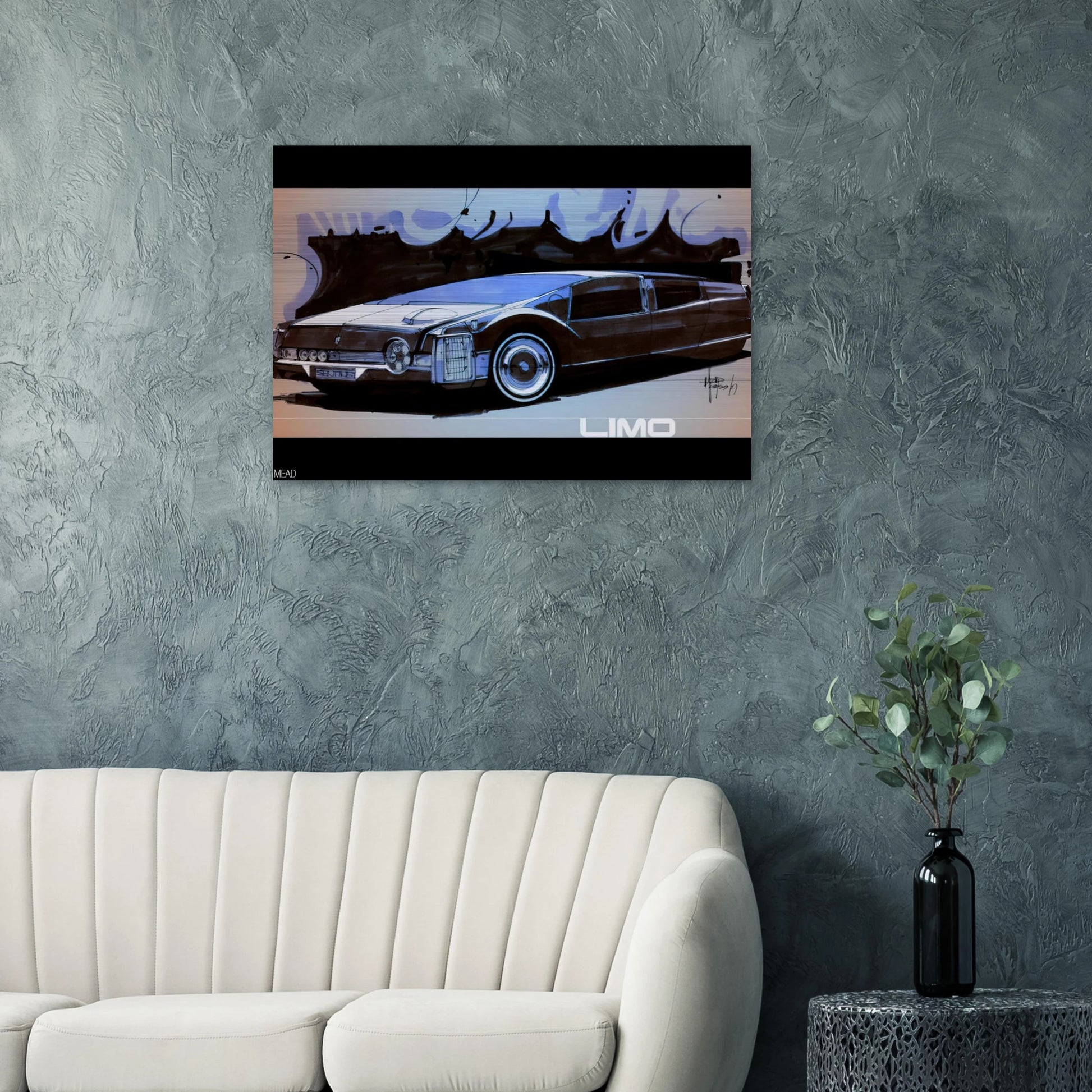 Syd Mead - Syd Mead Brushed Aluminum Print - 70x100 cm / 28x40 inches | Syd Mead Aluminum Print | Syd Mead Prints