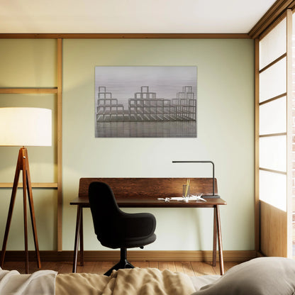 Structure with Three Towers - Sol LeWitt Brushed Aluminum Print - 70x100 cm / 28x40 inches | Sol LeWitt Aluminum Print | Sol LeWitt Prints