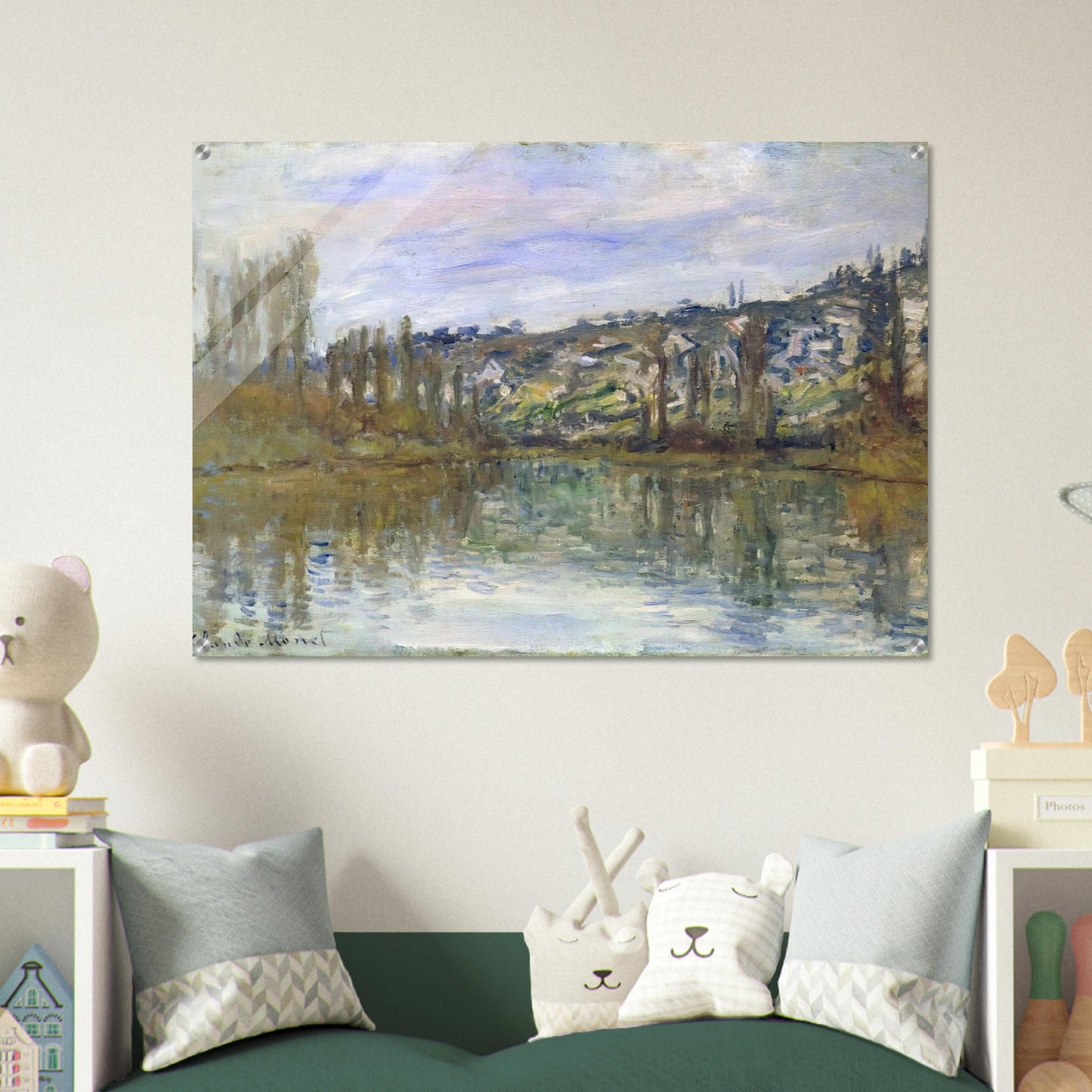The Seine near Vetheuil - claude monet Acrylic Print - 70x100 cm / 28x40″ inches