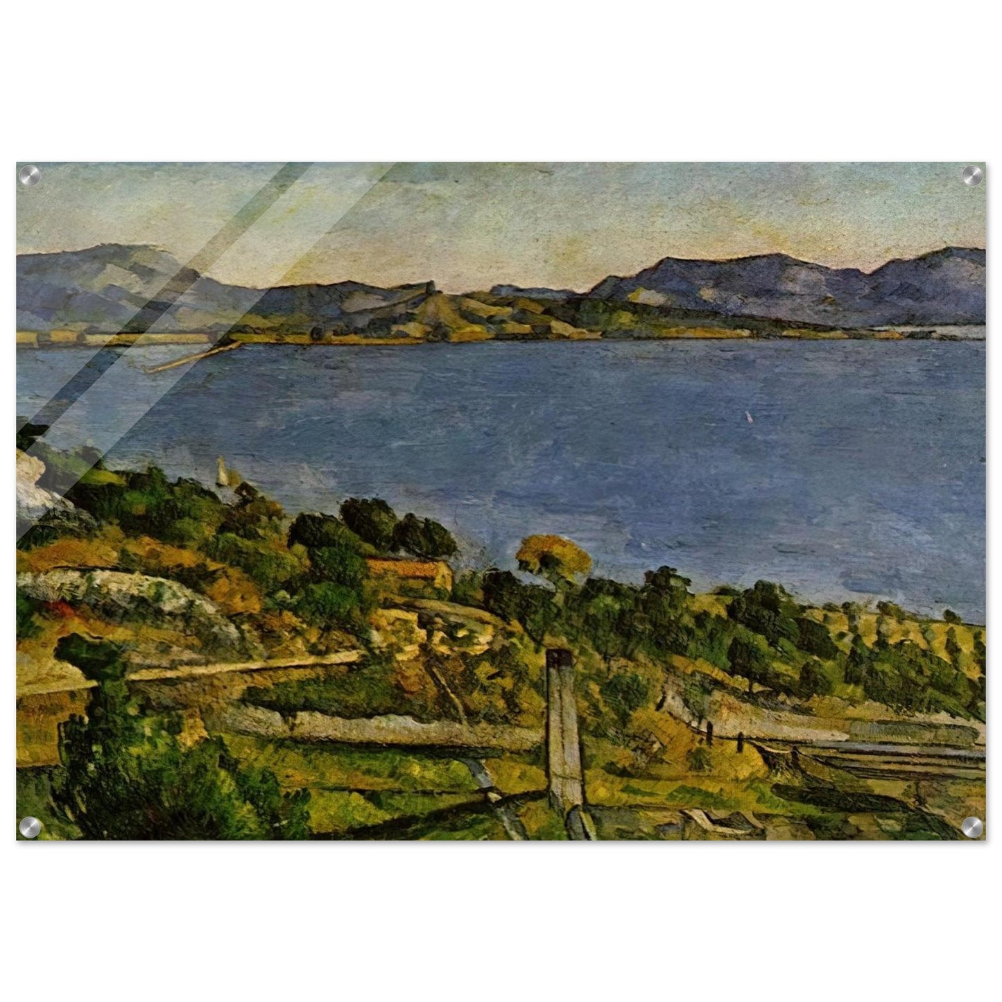 Sea at L'Estaque - Paul Cézanne Acrylic Print - 70x100 cm / 28x40″ inches | Paul Cézanne Wall Art | Paul Cézanne Prints