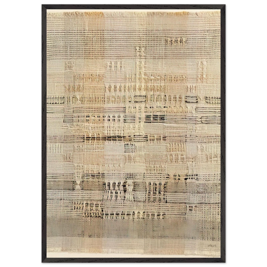 DEVELOPMENT IN ROSE I 1952 - Anni Albers 70x100 cm / 28x40 inches Framed Art Print – Black Wooden Frame