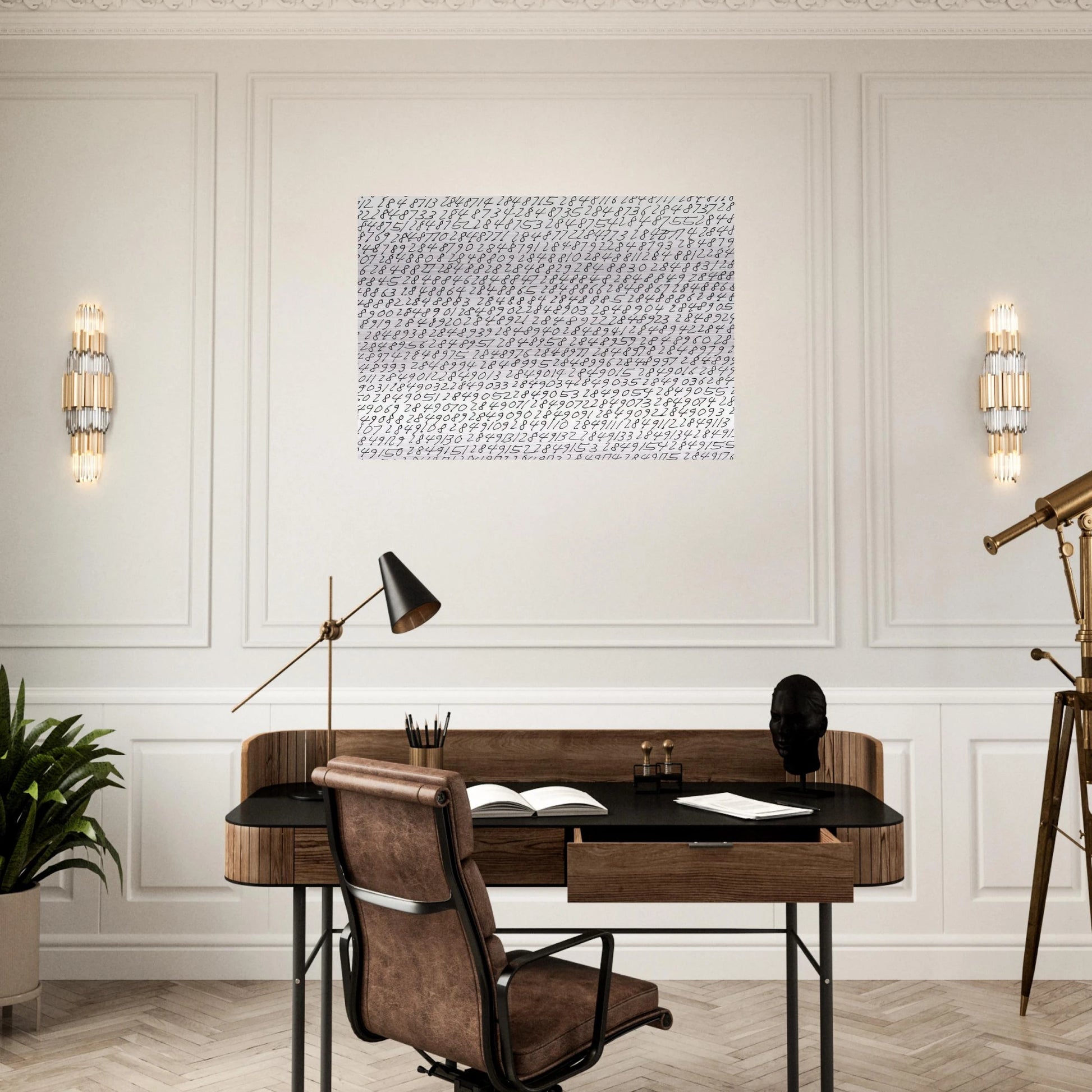 19651 - ∞, Detail - Conceptual Art - Roman Opalka Brushed Aluminum Print - 70x100 cm / 28x40 inches | Roman Opalka Aluminum Print | Roman Opalka Prints