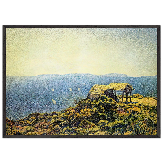 LEVANT ISLE - Theo van Rysselberghe 70x100 cm / 28x40 inches Framed Art Print – Black Wooden Frame