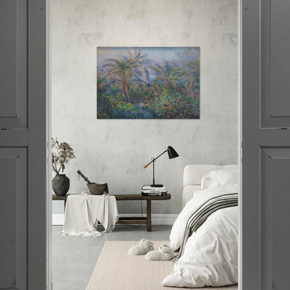 Garden in Bordighera, Impression of Morning - claude monet Brushed Aluminum Print - 70x100 cm / 28x40 inches | claude monet Aluminum Print | claude monet Prints