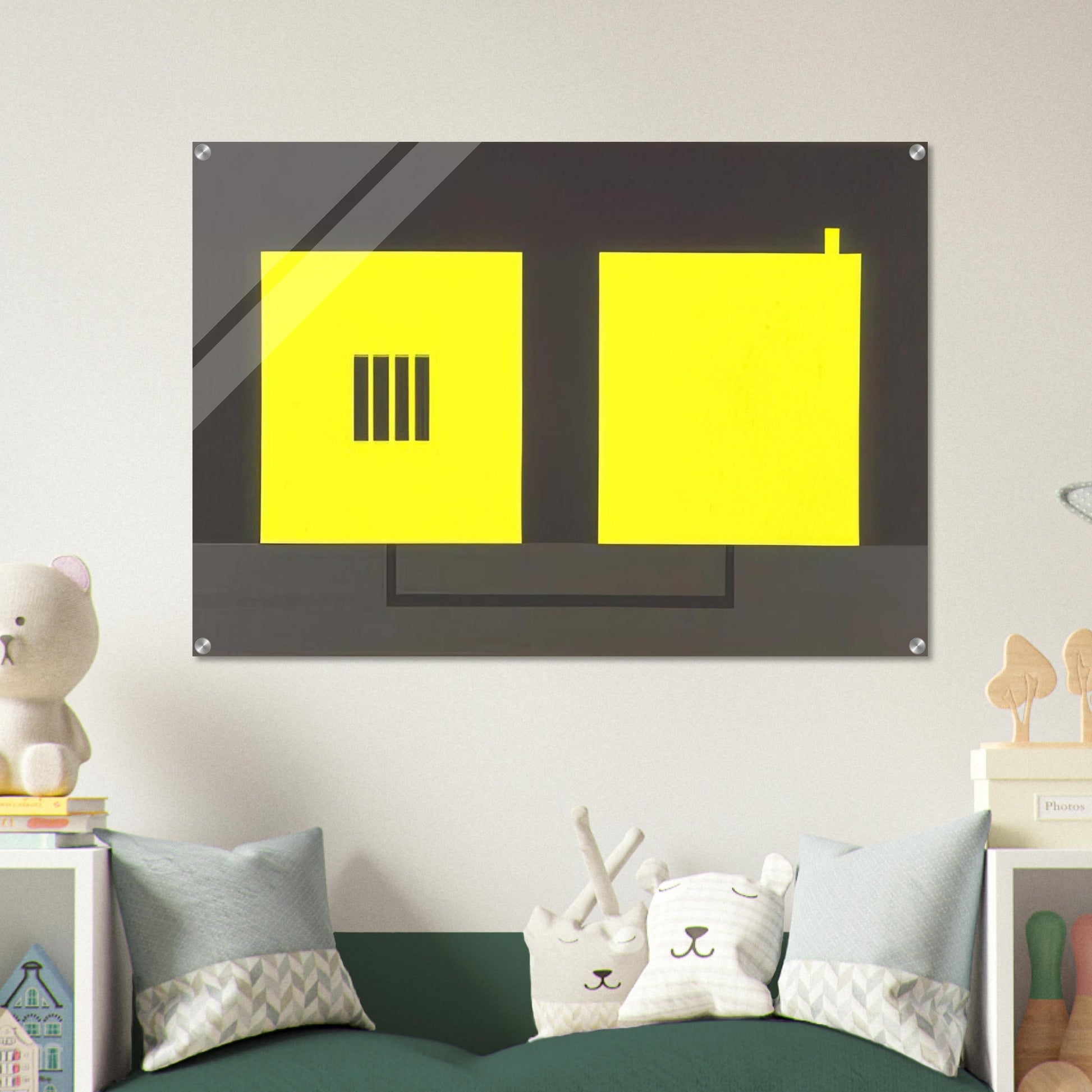 Prison  Cell with Smokestack  Conduit - 1985 - Peter Halley Acrylic Print - 70x100 cm / 28x40″ inches | Peter Halley Wall Art | Peter Halley Prints