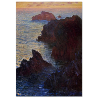 Rocky Point at Port-Goulphar - claude monet Brushed Aluminum Print - 70x100 cm / 28x40 inches | claude monet Aluminum Print | claude monet Prints