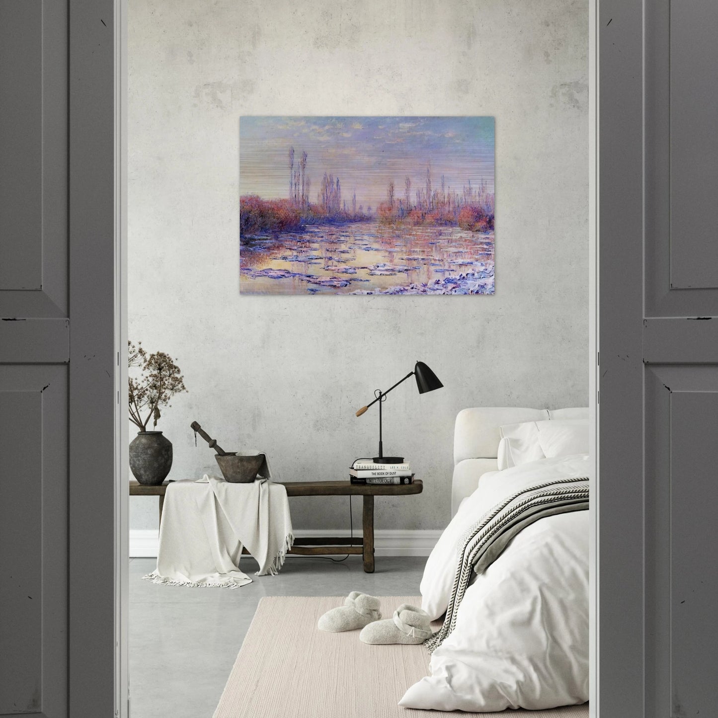 Floating Ice on the Seine - claude monet Brushed Aluminum Print - 70x100 cm / 28x40 inches | claude monet Aluminum Print | claude monet Prints