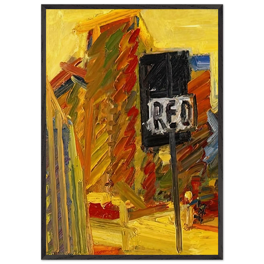 TOWER BLOCKS - Frank Auerbach 70x100 cm / 28x40 inches Framed Art Print – Black Wooden Frame