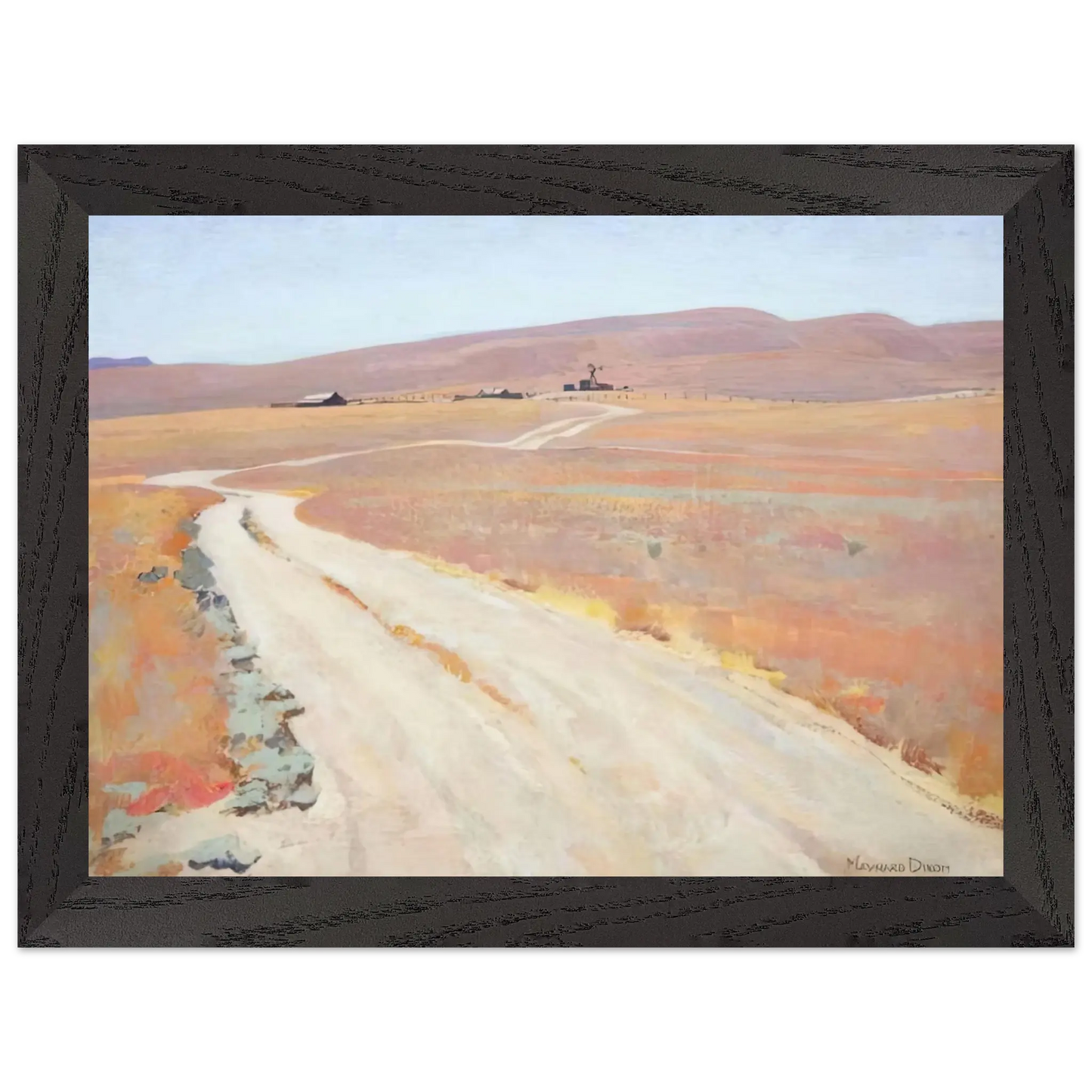 Maynard Dixon - ABANDONED RANCH 1935 Wall art - 40x50 cm / 16x20 Inches - Premium Wooden Framed Poster With Fine Art Paper - Wood frame