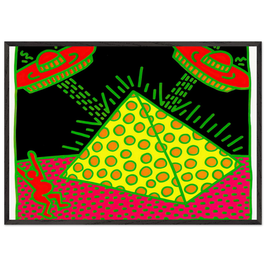 UNTITLED 1983 3 N2 - Keith Haring 70x100 cm / 28x40 inches Framed Art Print – Black Wooden Frame