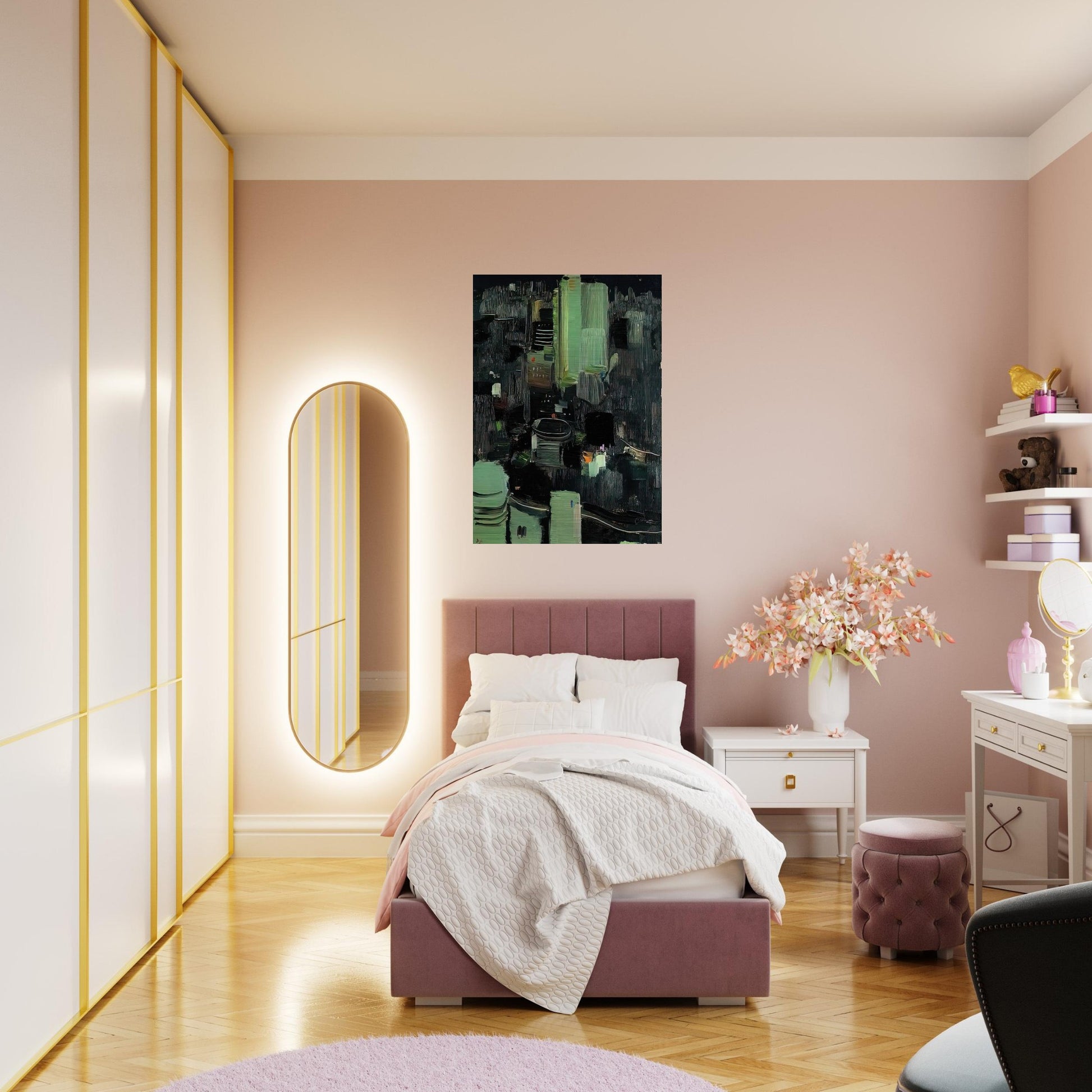 Toyko at Night - 1990 - Wu Guanzhong Brushed Aluminum Print - 70x100 cm / 28x40 inches | Wu Guanzhong Aluminum Print | Wu Guanzhong Prints