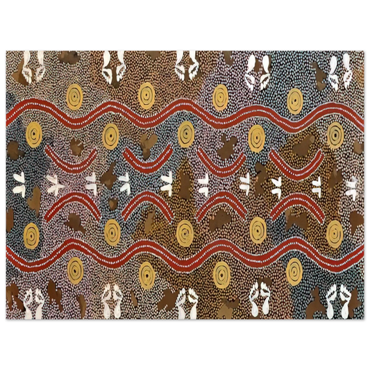 Clifford Possum Tjapaltjarri - Possum Dreaming - Native Art  75x100 cm / 30x40inches Fine Art Poster