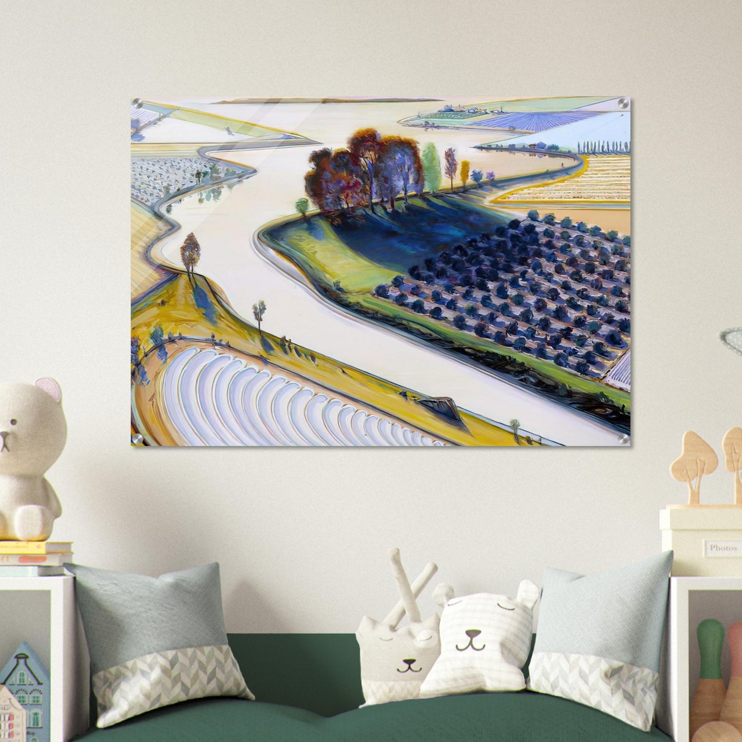 Flatland River - 1997 - Wayne Thiebaud Acrylic Print - 70x100 cm / 28x40″ inches
