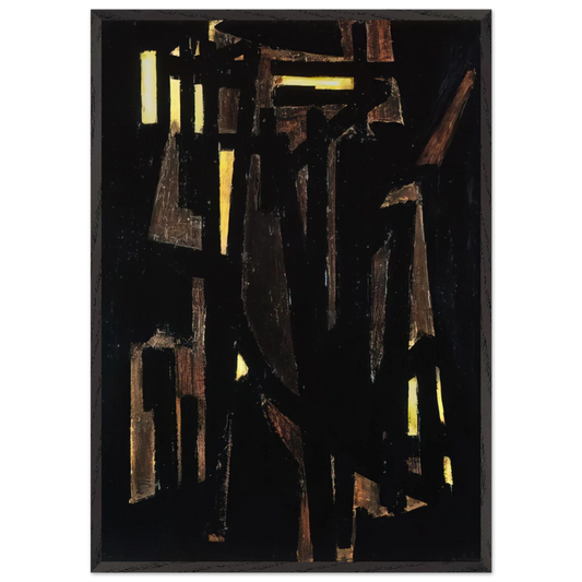 Peinture 146 x 114 cm 1950 - 1950 - Pierre Soulages 70x100 cm / 28x40 inches Framed Art Print – Black Wooden Frame