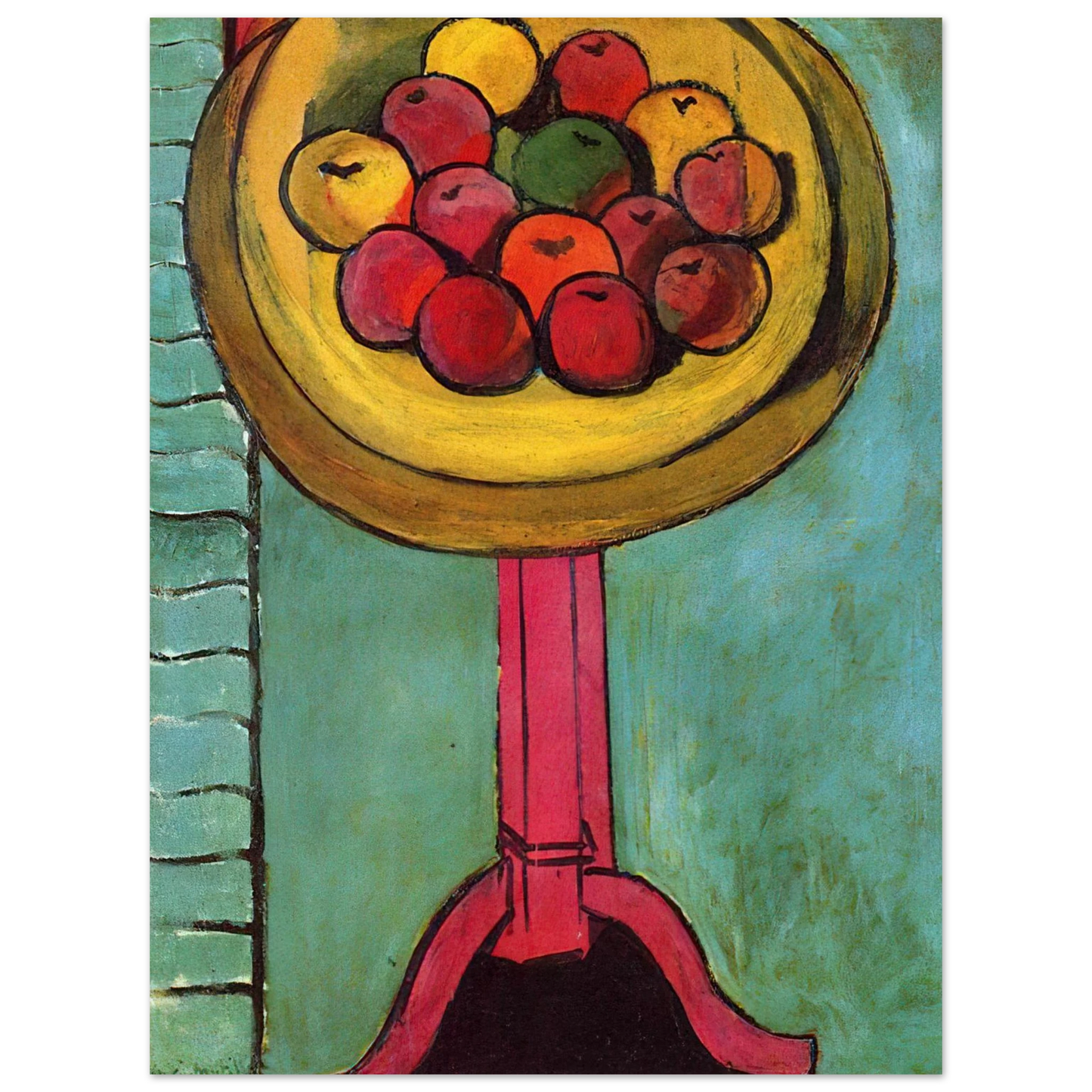 Henri Matisse - APPLES ON A TABLE GREEN BACKGROUND 1916  75x100 cm / 30x40inches Fine Art Poster