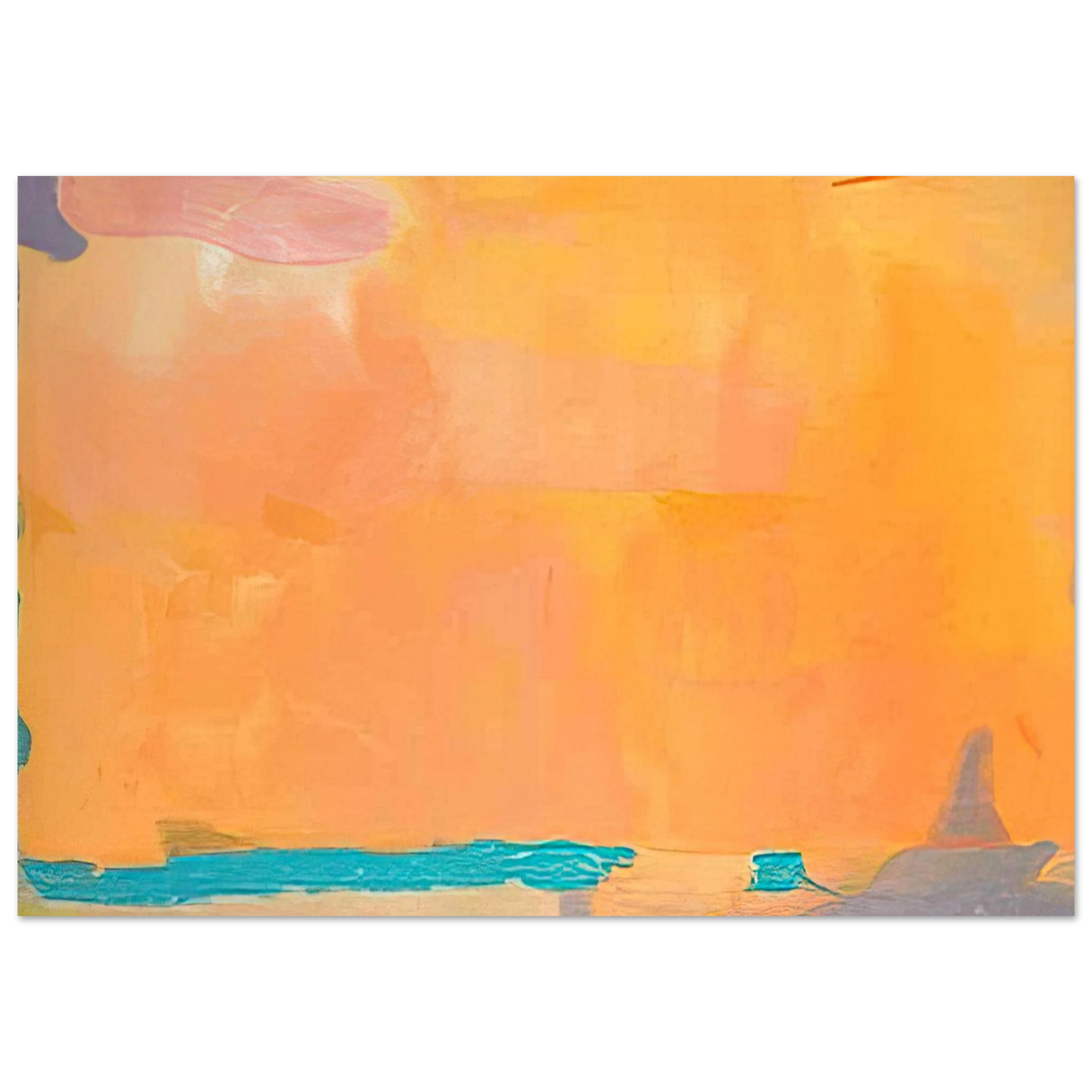 Helen Frankenthaler - Royal Fireworks - 1975 Wall art - 28x43  cm / XL (11x17 inches) - Premium Wooden Framed Poster With Fine Art Paper-canvas - Black frame