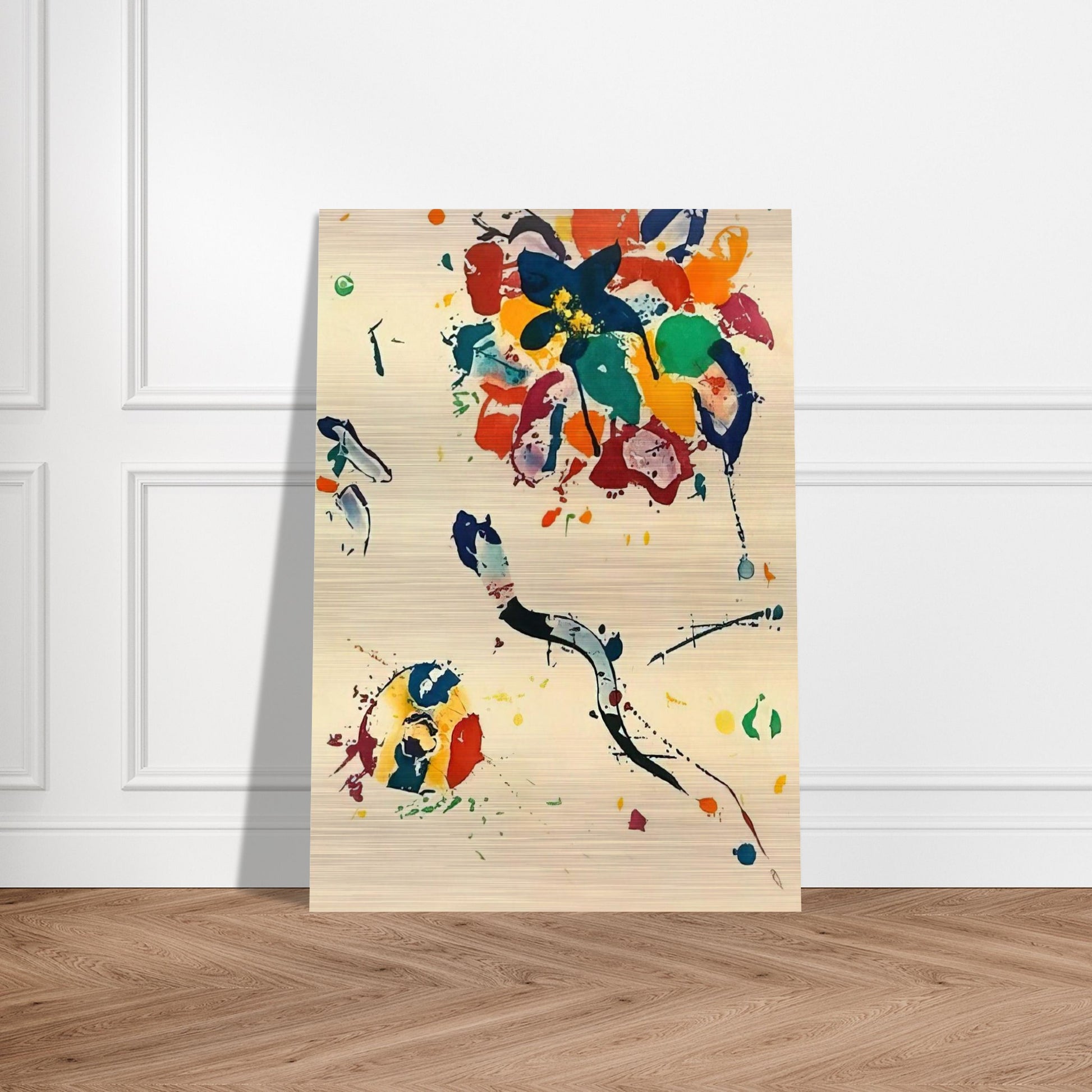 Untitled  SFE 075  - Sam Francis Brushed Aluminum Print - 70x100 cm / 28x40 inches | Sam Francis Aluminum Print | Sam Francis Prints