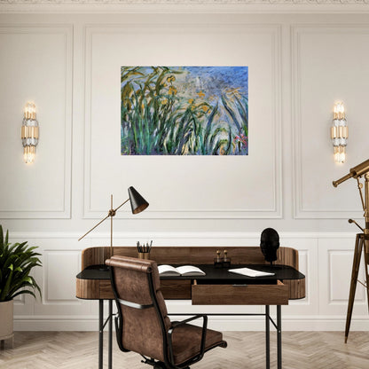 Yellow Irises and Malva - claude monet Brushed Aluminum Print - 70x100 cm / 28x40 inches | claude monet Aluminum Print | claude monet Prints