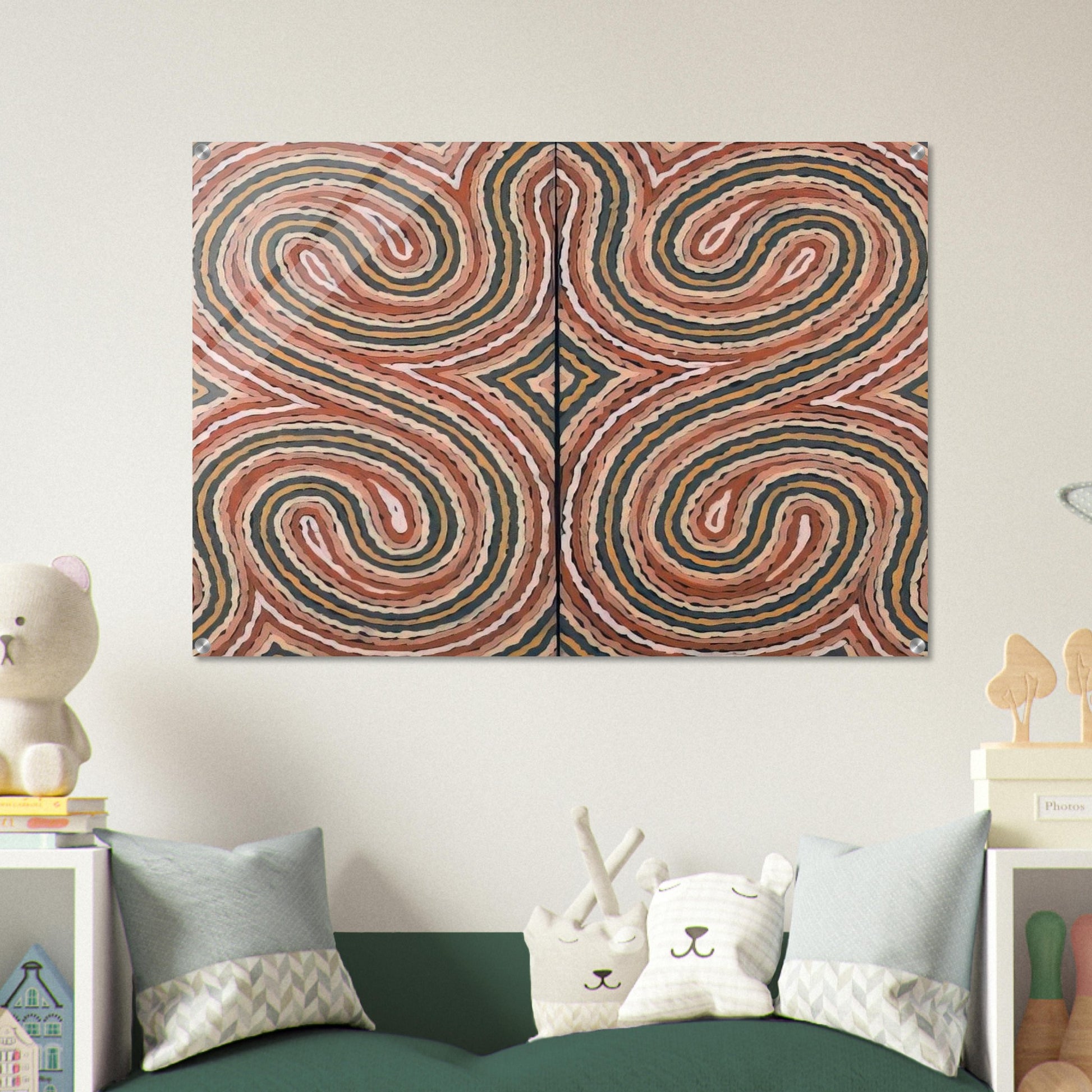 Worm Dreaming - 1999 - Clifford Possum Tjapaltjarri Acrylic Print - 70x100 cm / 28x40″ inches
