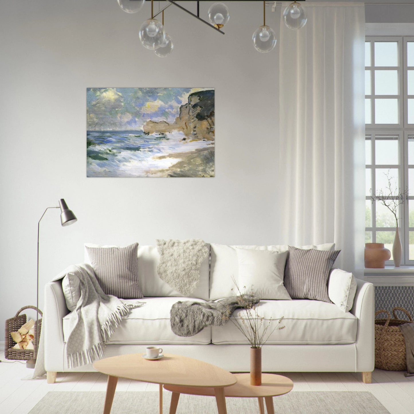 Receding Waves - claude monet Brushed Aluminum Print - 70x100 cm / 28x40 inches | claude monet Aluminum Print | claude monet Prints