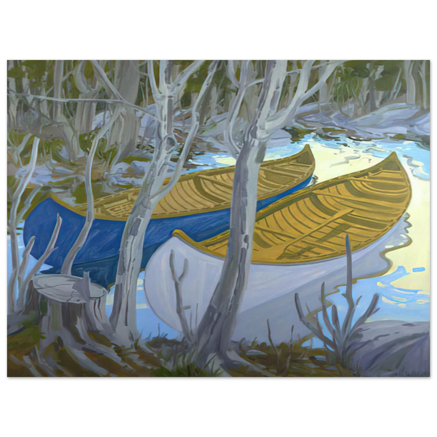 Neil Welliver - Two Canoes - Contemporary Realism  75x100 cm / 30x40inches Fine Art Poster