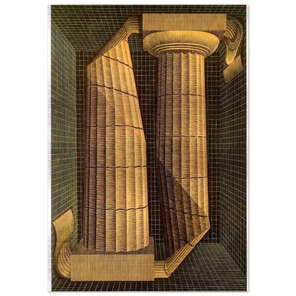 DORIC COLUMNS - MC Escher Brushed Aluminum Print - 70x100 cm / 28x40 inches | MC Escher Aluminum Print | MC Escher Prints