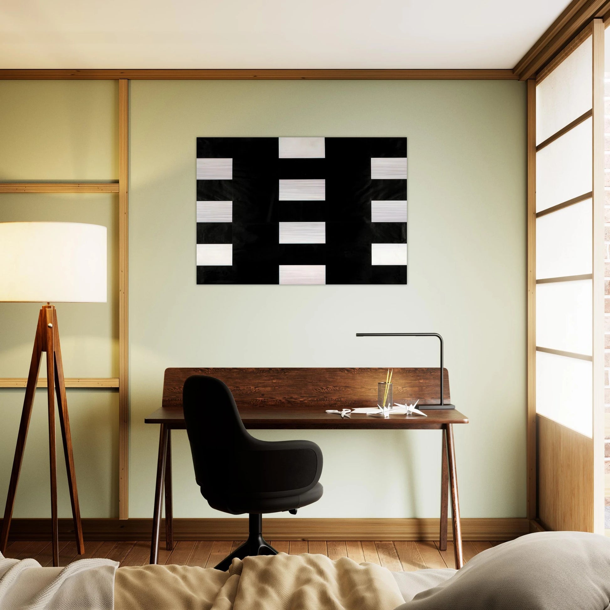 White and Black - Ellsworth Kelly Brushed Aluminum Print - 70x100 cm / 28x40 inches | Ellsworth Kelly Aluminum Print | Ellsworth Kelly Prints