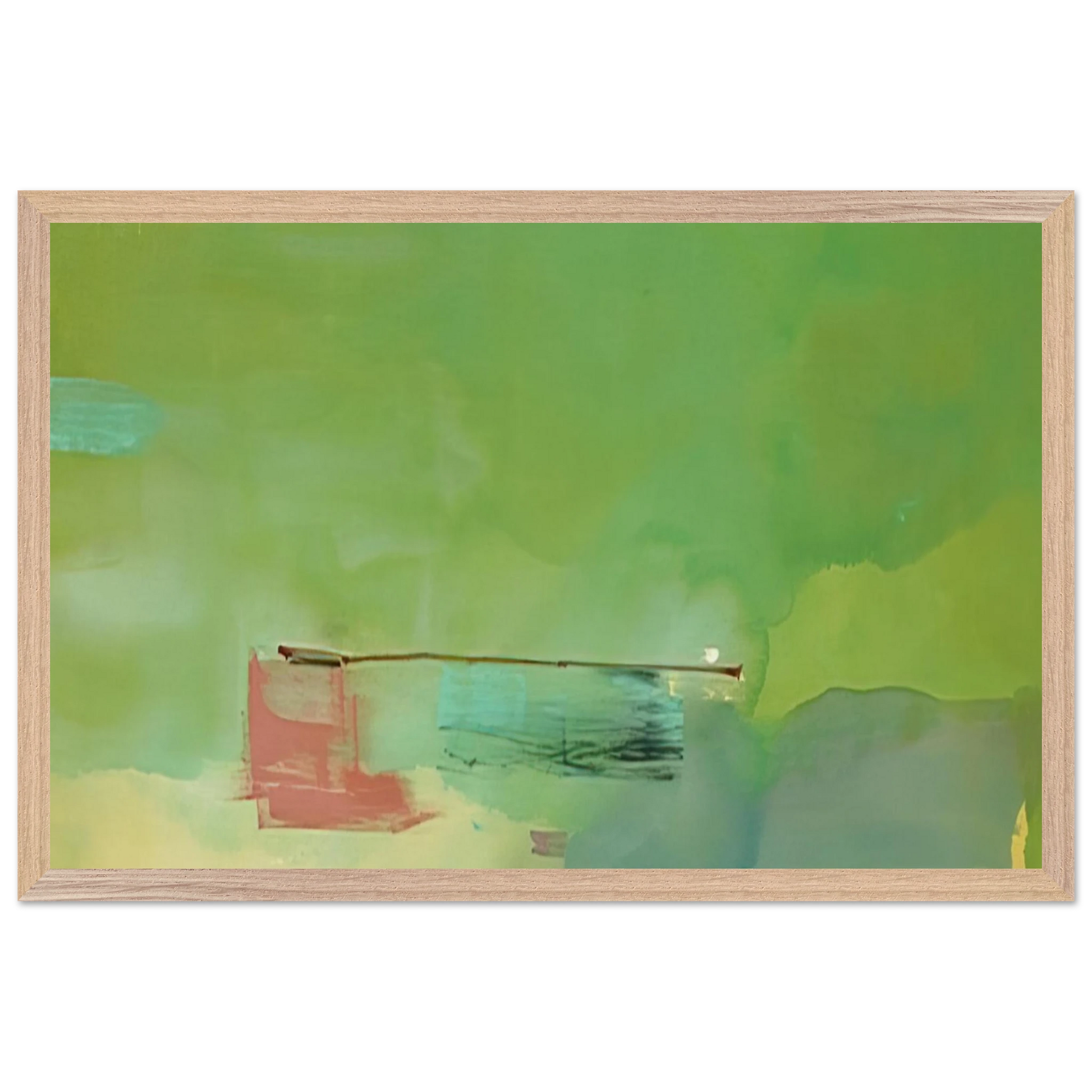Helen Frankenthaler - Springscape - 1975 Wall art - 21x29.7 cm / 8x12" - Premium Wooden Framed Poster With Fine Art Paper-canvas - Wood frame