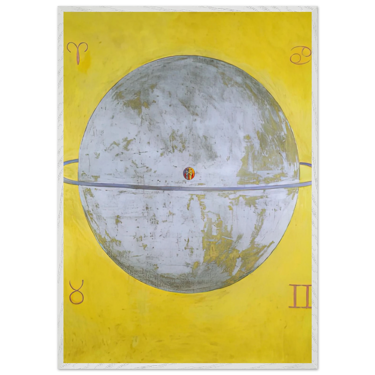 Hilma af Klint - THE DOVE NR 12 1915 Wall art - 15x20 cm / 6x8 inches - Premium Wooden Framed Poster With Fine Art Paper-canvas - White frame