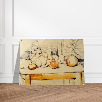 Pot of Ginger and Fruits on a Table - Paul Cézanne Acrylic Print - 70x100 cm / 28x40″ inches
