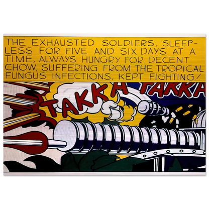 TAKKA TAKKA 1962 - Roy Lichtenstein Brushed Aluminum Print - 70x100 cm / 28x40 inches | Roy Lichtenstein Aluminum Print | Roy Lichtenstein Prints