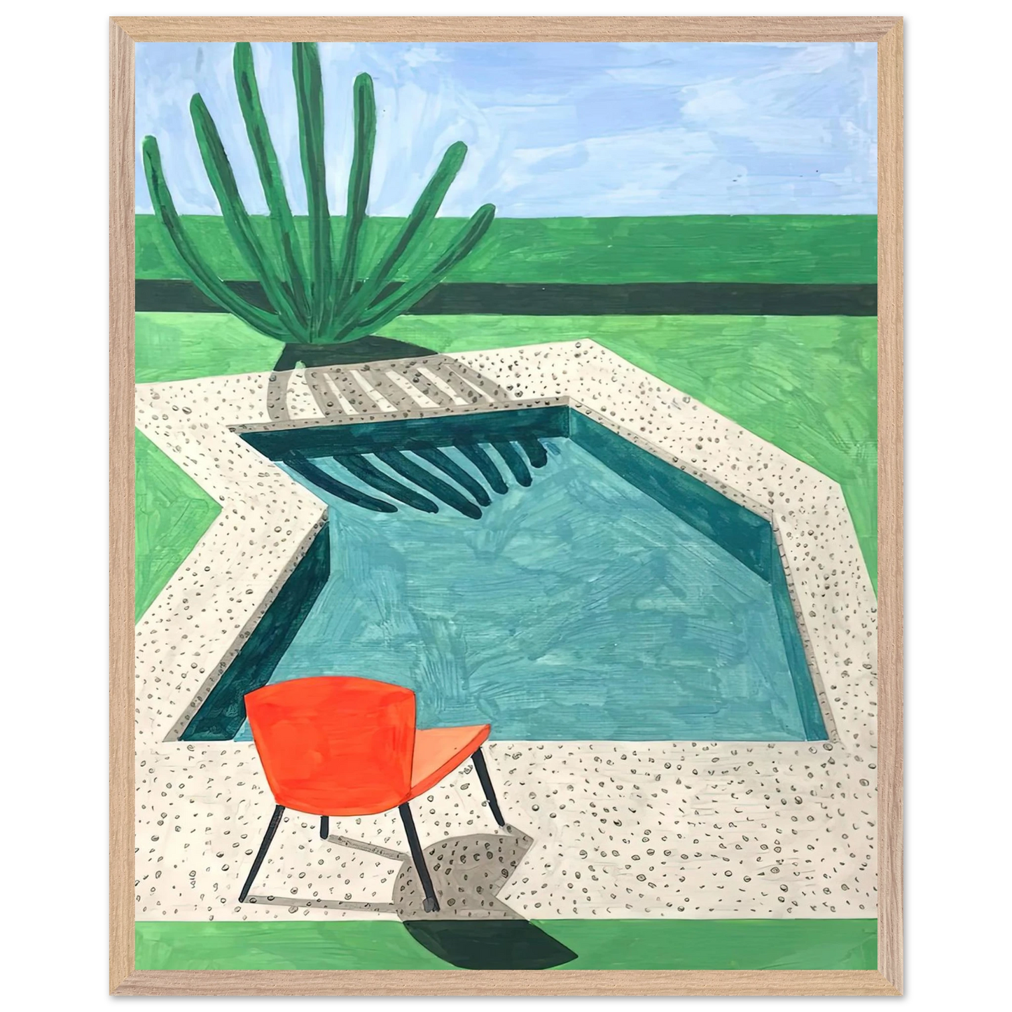David Hockney - David Hockney Wall art - 50x70 cm / 20x28 inches - Premium Wooden Framed Poster With Fine Art Paper-canvas - White frame