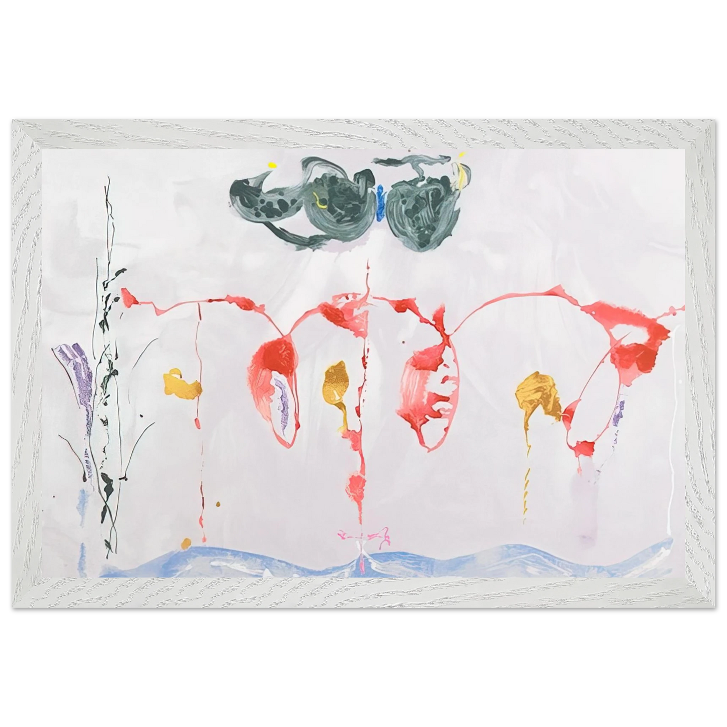 Helen Frankenthaler - Aerie - 2009 Wall art - 15x20 cm / 6x8 inches - Premium Wooden Framed Poster With Fine Art Paper-canvas - Wood frame