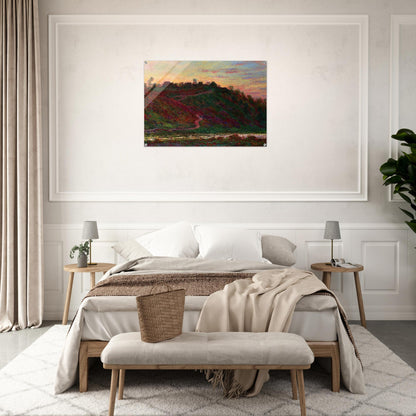 The Village of La Roche-Blond, Sunset - claude monet Acrylic Print - 70x100 cm / 28x40″ inches | claude monet Wall Art | claude monet Prints