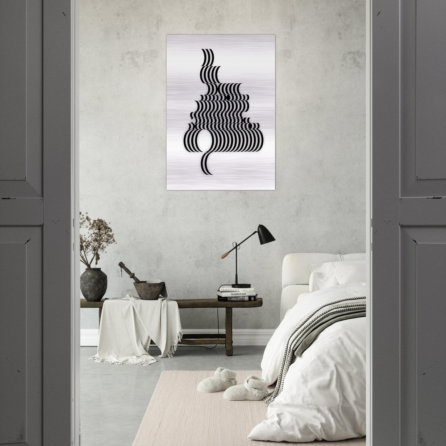 FRAGMENT 2 1965 - Bridget Riley Brushed Aluminum Print - 70x100 cm / 28x40 inches | Bridget Riley Aluminum Print | Bridget Riley Prints