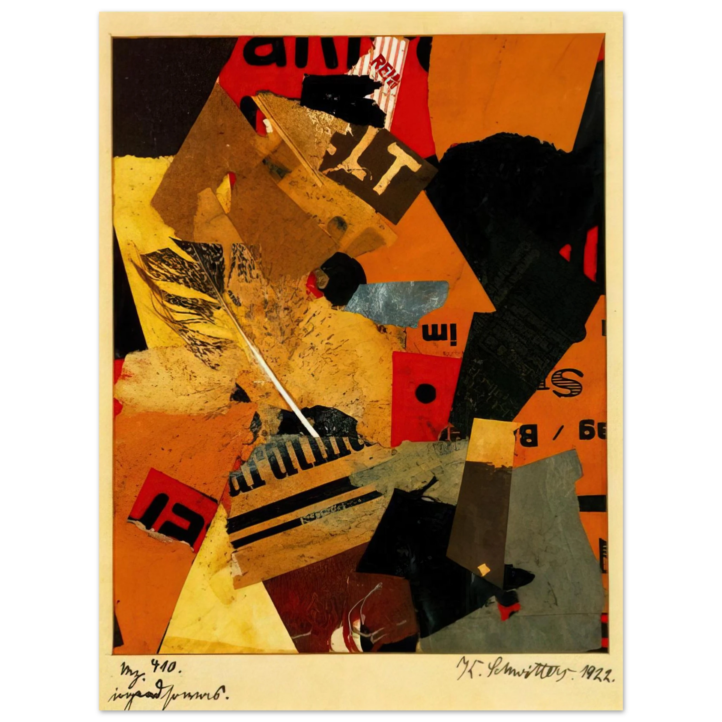 Kurt Schwitters - SOMETHING OR OTHER 1922  75x100 cm / 30x40inches Fine Art Poster