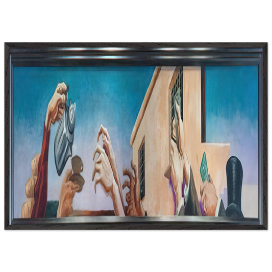 OUTREACHING HANDS 1931 - Thomas Hart Benton 70x100 cm / 28x40 inches Framed Art Print – Black Wooden Frame