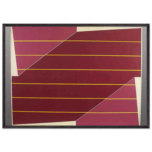 Line Rotation - 1964 - Larry Zox 70x100 cm / 28x40 inches Framed Art Print – Black Wooden Frame