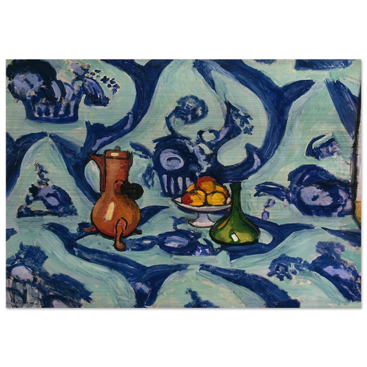 STILL LIFE WITH BLUE TABLECLOTH 1906 - Henri Matisse Brushed Aluminum Print - 70x100 cm / 28x40 inches | Henri Matisse Aluminum Print | Henri Matisse Prints