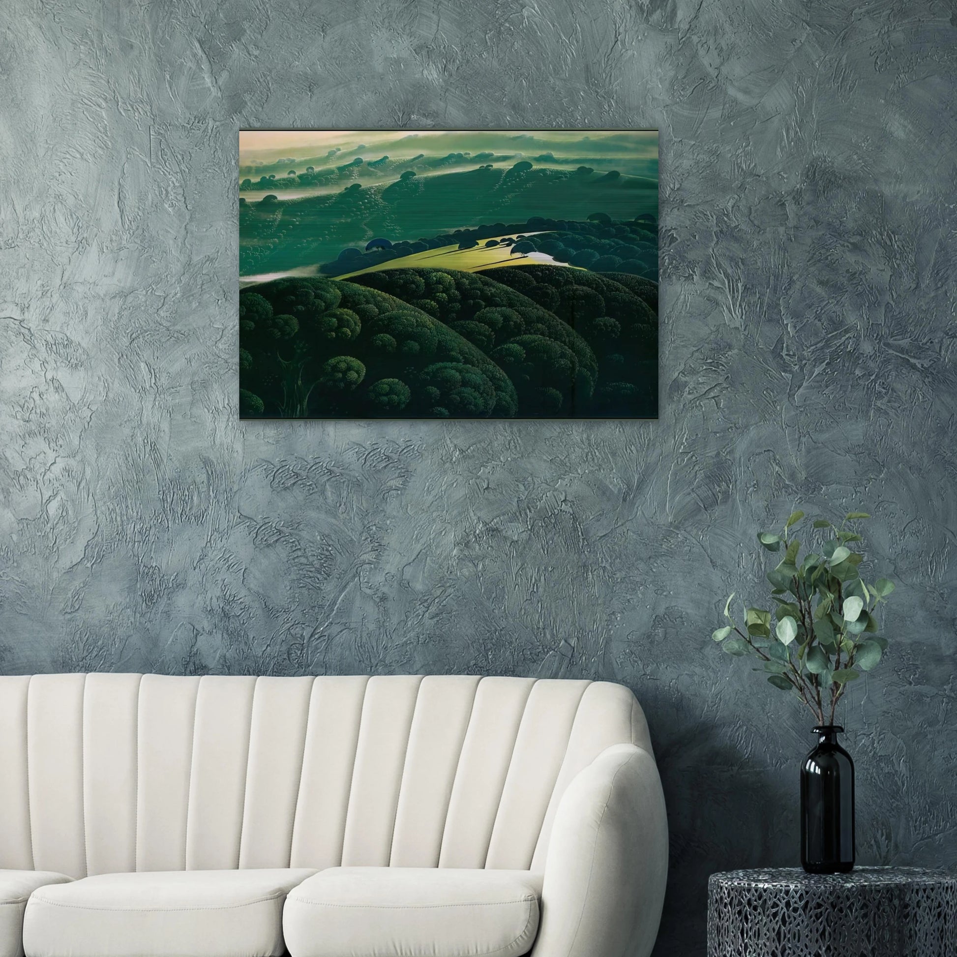 Morning Fog - Eyvind Earle Brushed Aluminum Print - 70x100 cm / 28x40 inches | Eyvind Earle Aluminum Print | Eyvind Earle Prints