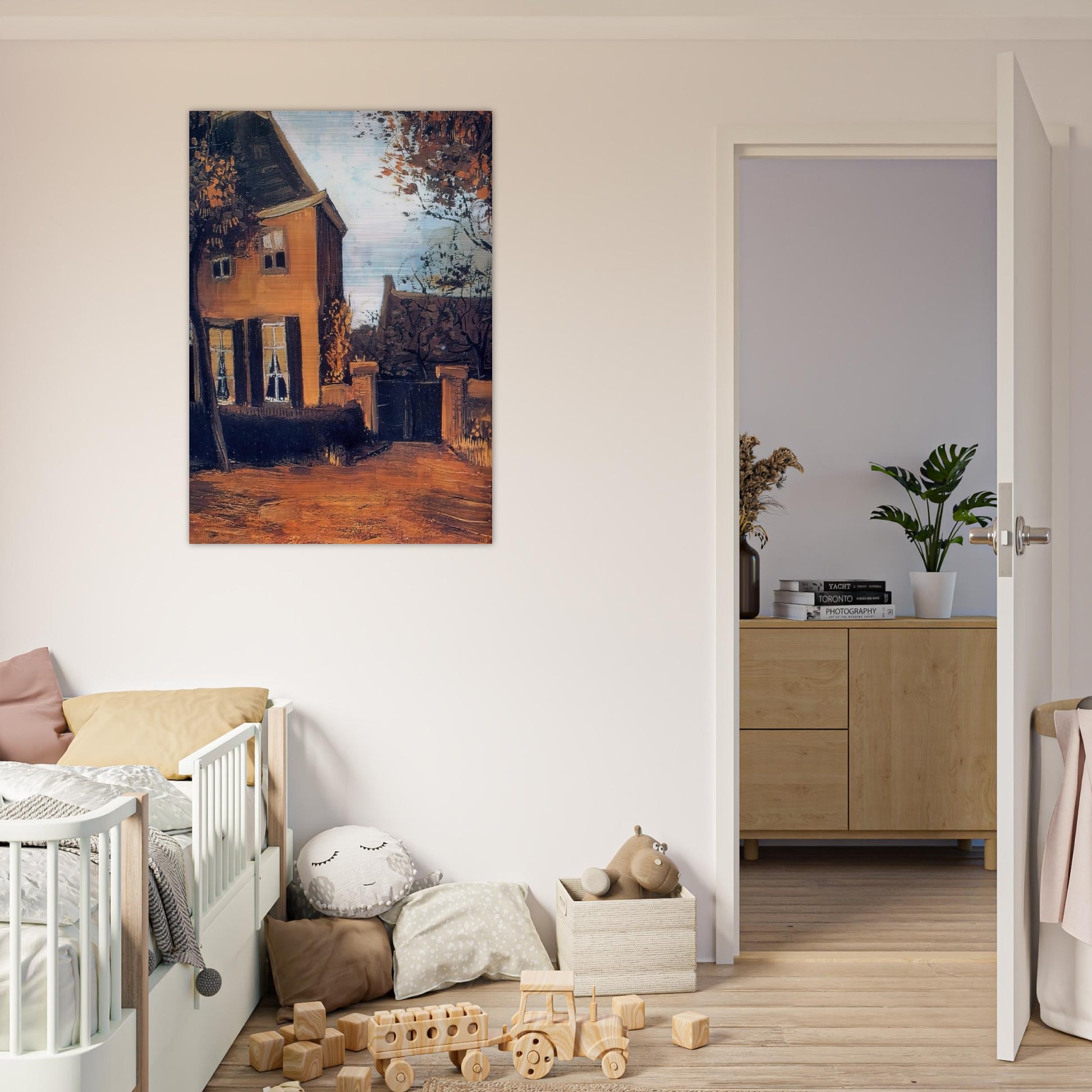 The Vicarage at Nuenen - Vincent van Gogh Brushed Aluminum Print - 70x100 cm / 28x40 inches | Vincent van Gogh Aluminum Print | Vincent van Gogh Prints