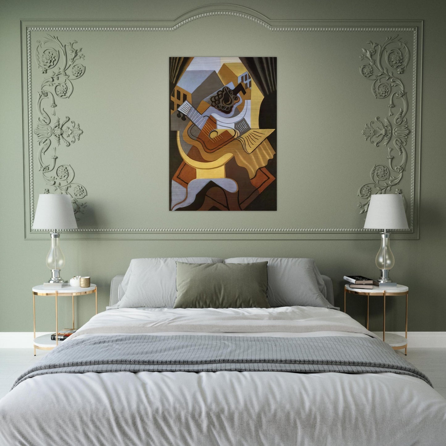 PEDISTAL TABLE IN FRONT OF THE WINDOW 1921 - Juan Gris Brushed Aluminum Print - 70x100 cm / 28x40 inches | Juan Gris Aluminum Print | Juan Gris Prints