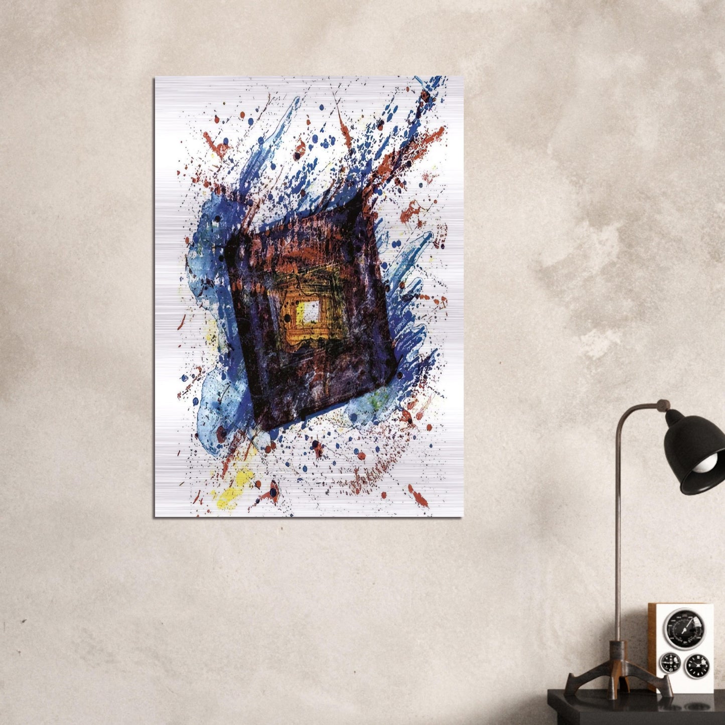 Falling Star  L. L249  - Sam Francis Brushed Aluminum Print - 70x100 cm / 28x40 inches | Sam Francis Aluminum Print | Sam Francis Prints
