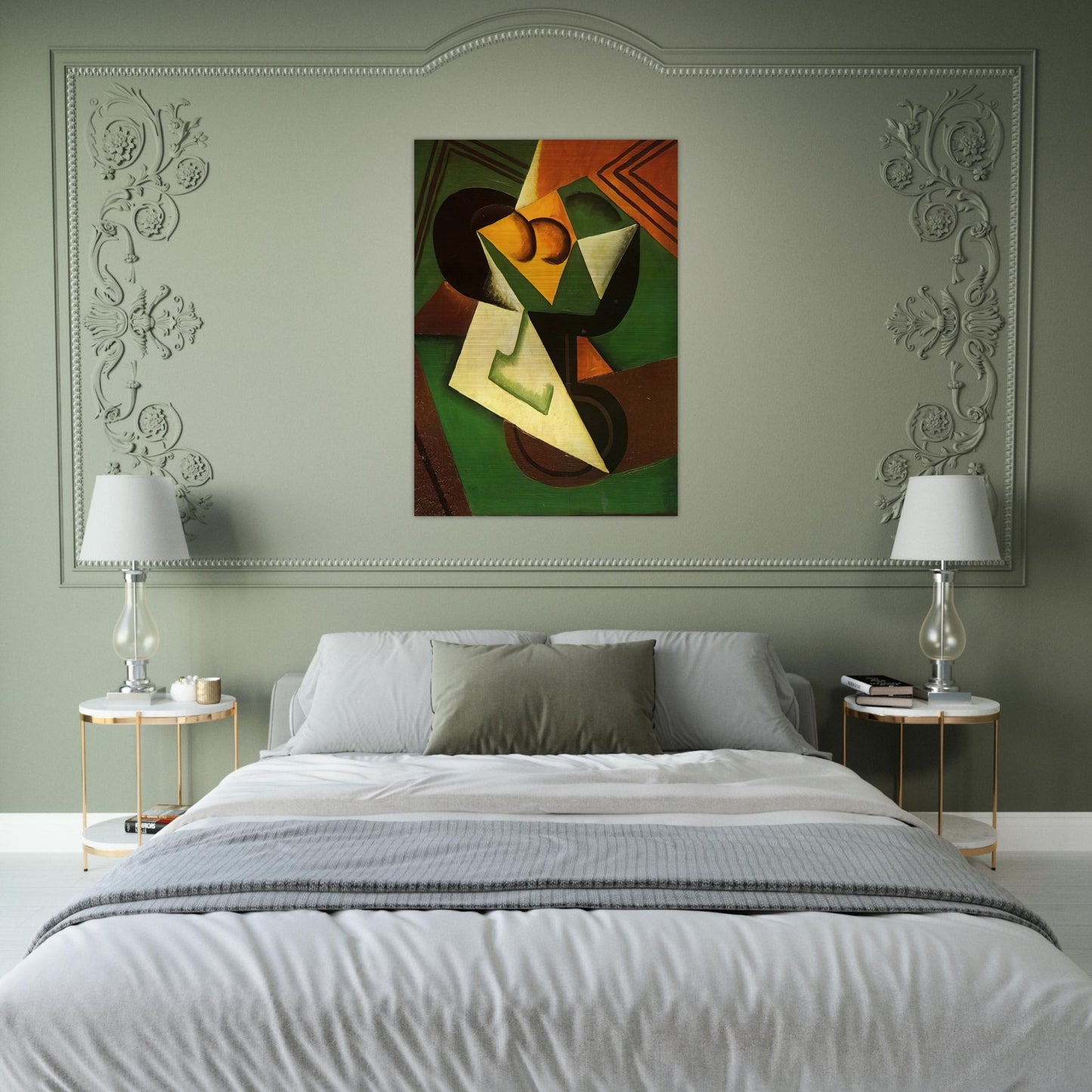 FRUIT BOWL AND FRUIT - Juan Gris Brushed Aluminum Print - 70x100 cm / 28x40 inches | Juan Gris Aluminum Print | Juan Gris Prints